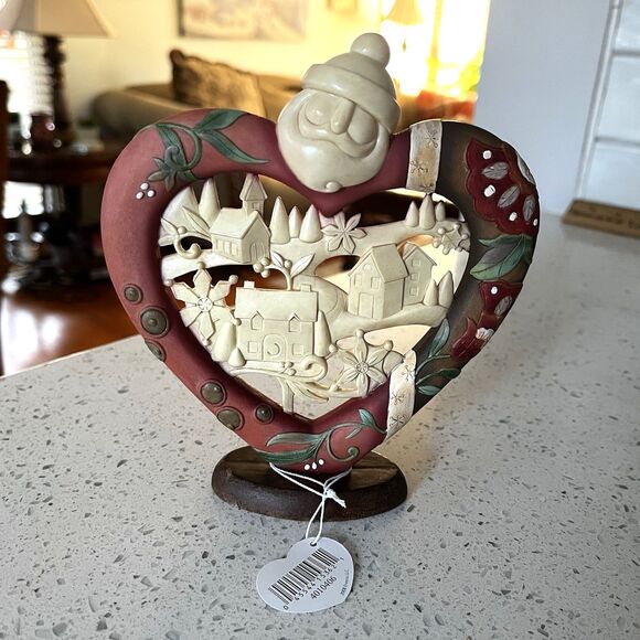 Take Heart Santa 2008 Enesco At Christmas All Roads Lead Home Village Scene - Picture 1 of 7